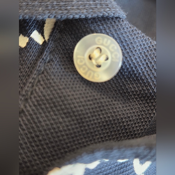Gucci Navy Blue Patterned Polo Shirt Mens Size XXL ] Fits Like XL - Picture 6 of 9
